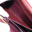 CARTIER Must Line Shoulder Bag Leather Bordeaux Gold Auth BA9250-21