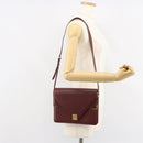 CARTIER Must Line Shoulder Bag Leather Bordeaux Gold Auth BA9250-23