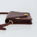 CARTIER Must Line Shoulder Bag Leather Bordeaux Gold Auth BA9250-5