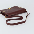 CARTIER Must Line Shoulder Bag Leather Bordeaux Gold Auth BA9250-7