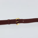 CARTIER Must Line Shoulder Bag Leather Bordeaux Gold Auth BA9250-8