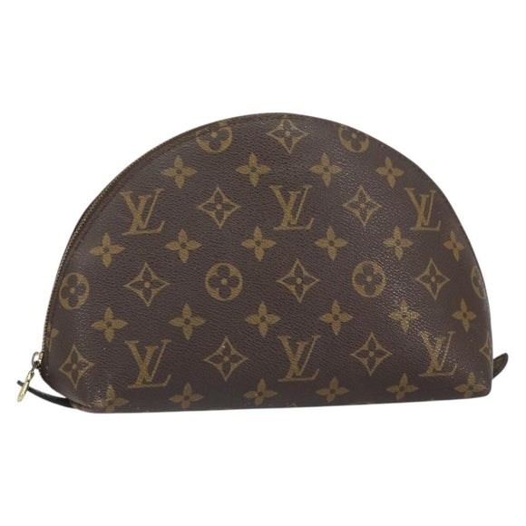 LOUIS VUITTON Monogram Trousse Demi Ronde Cosmetic Pouch M47520 LV Auth BA9256