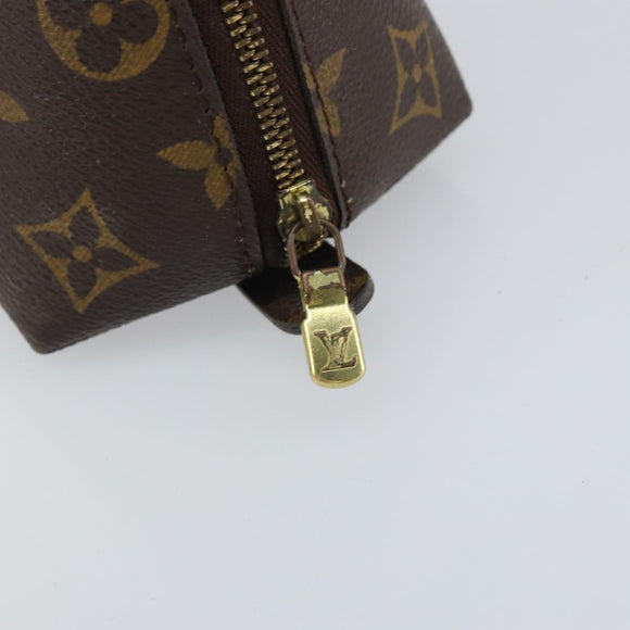 LOUIS VUITTON Monogram Trousse Demi Ronde Cosmetic Pouch M47520 LV Auth BA9256