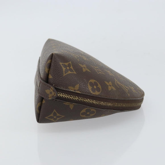 LOUIS VUITTON Monogram Trousse Demi Ronde Cosmetic Pouch M47520 LV Auth BA9256