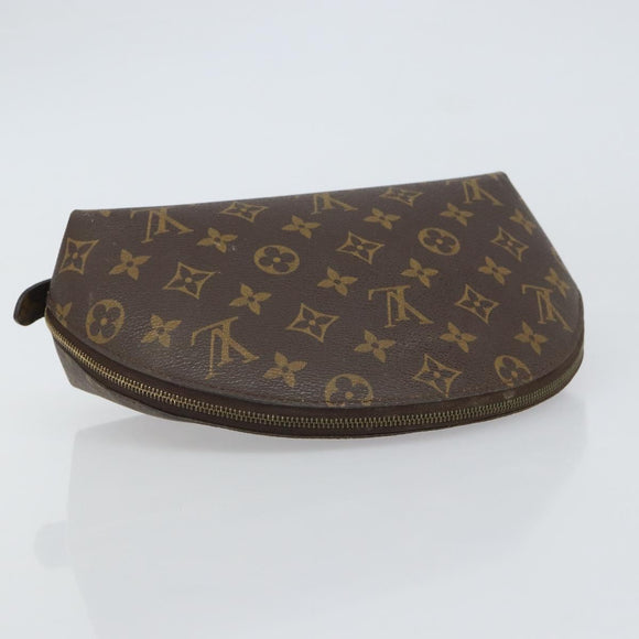 LOUIS VUITTON Monogram Trousse Demi Ronde Cosmetic Pouch M47520 LV Auth BA9256