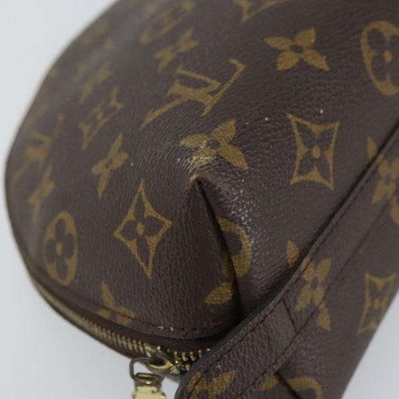 LOUIS VUITTON Monogram Trousse Demi Ronde Cosmetic Pouch M47520 LV Auth BA9256