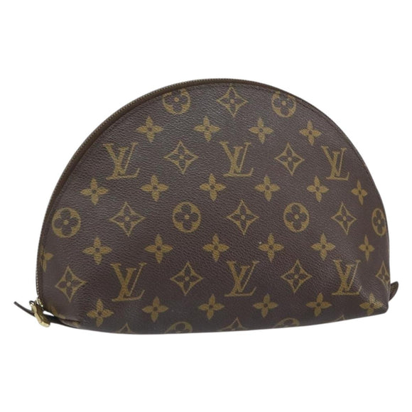 LOUIS VUITTON Monogram Trousse Demi Ronde Cosmetic Pouch M47520 LV Auth BA9257