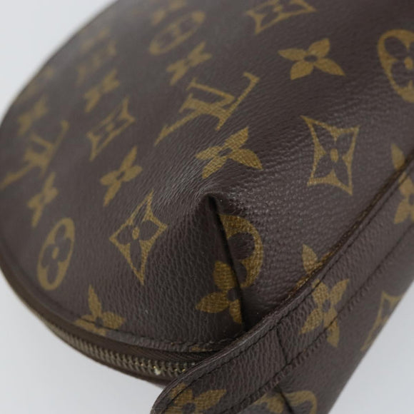 LOUIS VUITTON Monogram Trousse Demi Ronde Cosmetic Pouch M47520 LV Auth BA9257