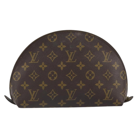 LOUIS VUITTON Monogram Trousse Demi Ronde Cosmetic Pouch M47520 LV Auth BA9257