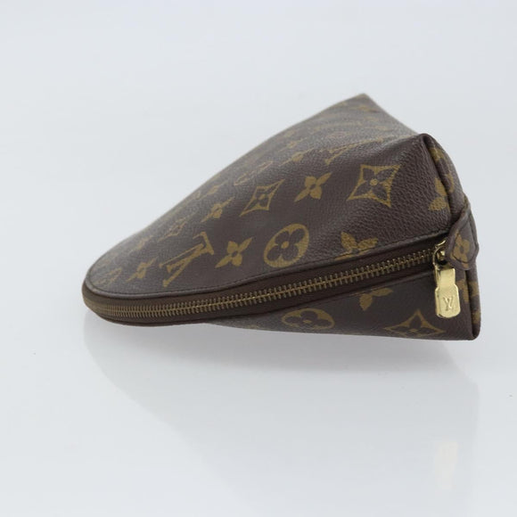 LOUIS VUITTON Monogram Trousse Demi Ronde Cosmetic Pouch M47520 LV Auth BA9257