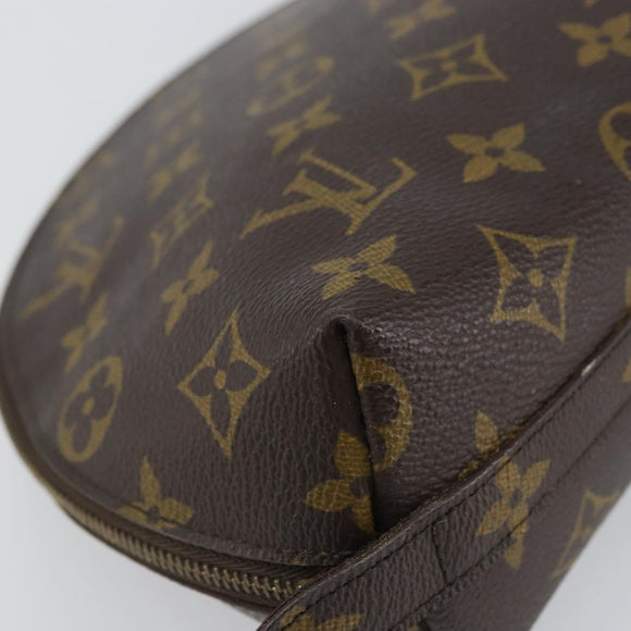 LOUIS VUITTON Monogram Trousse Demi Ronde Cosmetic Pouch M47520 LV Auth BA9257