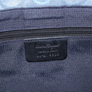 Salvatore Ferragamo Gancini Shoulder Bag Canvas Navy Gold Auth BA9259V-16