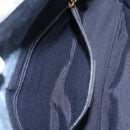 Salvatore Ferragamo Gancini Shoulder Bag Canvas Navy Gold Auth BA9259V-21