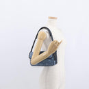 Salvatore Ferragamo Gancini Shoulder Bag Canvas Navy Gold Auth BA9259V-22