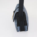 Salvatore Ferragamo Gancini Shoulder Bag Canvas Navy Gold Auth BA9259V-4