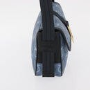 Salvatore Ferragamo Gancini Shoulder Bag Canvas Navy Gold Auth BA9259V-5