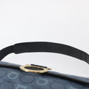 Salvatore Ferragamo Gancini Shoulder Bag Canvas Navy Gold Auth BA9259V-8