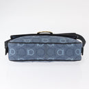 Salvatore Ferragamo Gancini Shoulder Bag Canvas Navy Gold Auth BA9259V-9