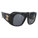 CHANEL Matelasse Sunglasses plastic Black CC Auth BA9264-1