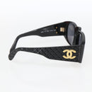 CHANEL Matelasse Sunglasses plastic Black CC Auth BA9264-4