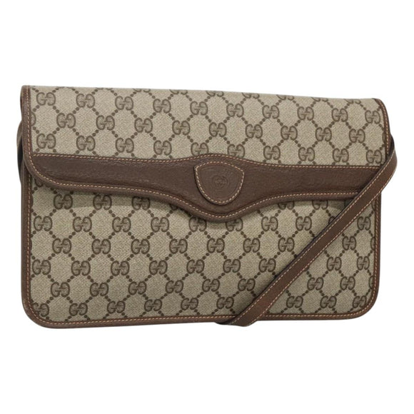 GUCCI GG Supreme Shoulder Bag PVC Beige 004 904 0671 Auth BA927