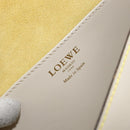 LOEWE Ines Shoulder Bag Leather Ivory Gold Auth BA9271V-16