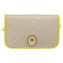 LOEWE Ines Shoulder Bag Leather Ivory Gold Auth BA9271V-2
