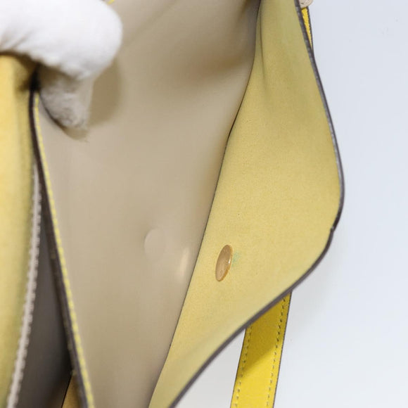 LOEWE Ines Shoulder Bag Leather Ivory Gold Auth BA9271V