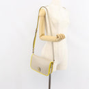 LOEWE Ines Shoulder Bag Leather Ivory Gold Auth BA9271V-23