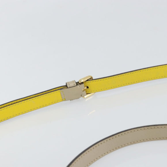 LOEWE Ines Shoulder Bag Leather Ivory Gold Auth BA9271V