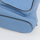 GUCCI Bamboo Backpack Leather Light Blue Silver 370833 Auth BA9273V-12