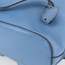 GUCCI Bamboo Backpack Leather Light Blue Silver 370833 Auth BA9273V-14