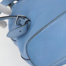 GUCCI Bamboo Backpack Leather Light Blue Silver 370833 Auth BA9273V-15