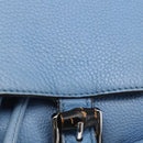 GUCCI Bamboo Backpack Leather Light Blue Silver 370833 Auth BA9273V-16