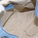 GUCCI Bamboo Backpack Leather Light Blue Silver 370833 Auth BA9273V-19