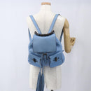 GUCCI Bamboo Backpack Leather Light Blue Silver 370833 Auth BA9273V-25