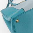 PRADA Hand Bag Safiano leather 2way Green Gold Auth BA9274V-15