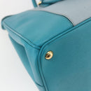 PRADA Hand Bag Safiano leather 2way Green Gold Auth BA9274V-17