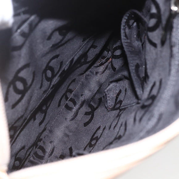 CHANEL Matelasse Cambon Line Shoulder Bag Leather Beige Silver CC Auth BA9277V