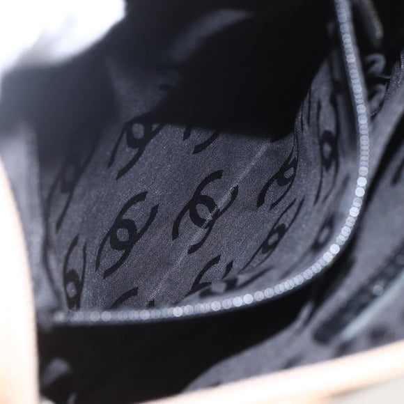 CHANEL Matelasse Cambon Line Shoulder Bag Leather Beige Silver CC Auth BA9277V