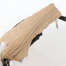 CHANEL Matelasse Cambon Line Shoulder Bag Leather Beige Silver CC Auth BA9277V-6