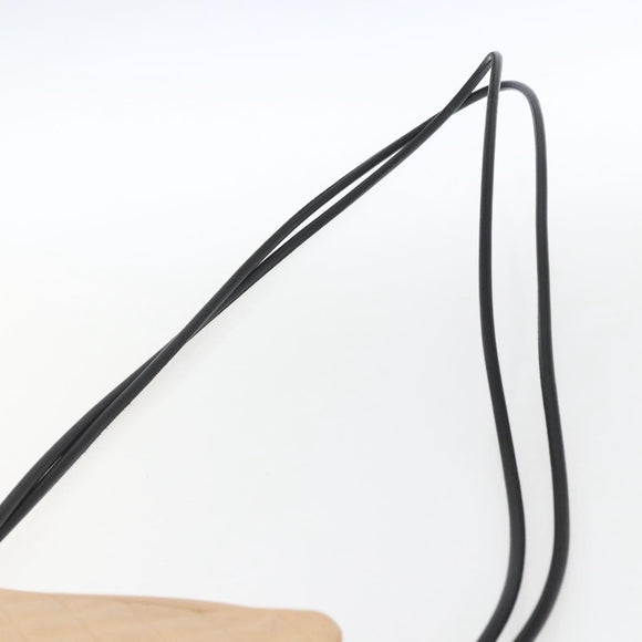 CHANEL Matelasse Cambon Line Shoulder Bag Leather Beige Silver CC Auth BA9277V