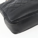 CHANEL Matelasse Chain Shoulder Bag Leather Black Gold CC Auth BA9278-16