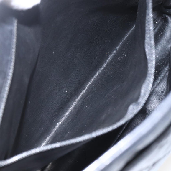 CHANEL Matelasse Chain Shoulder Bag Leather Black Gold CC Auth BA9278