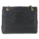 CHANEL Matelasse Chain Shoulder Bag Leather Black Gold CC Auth BA9278-2