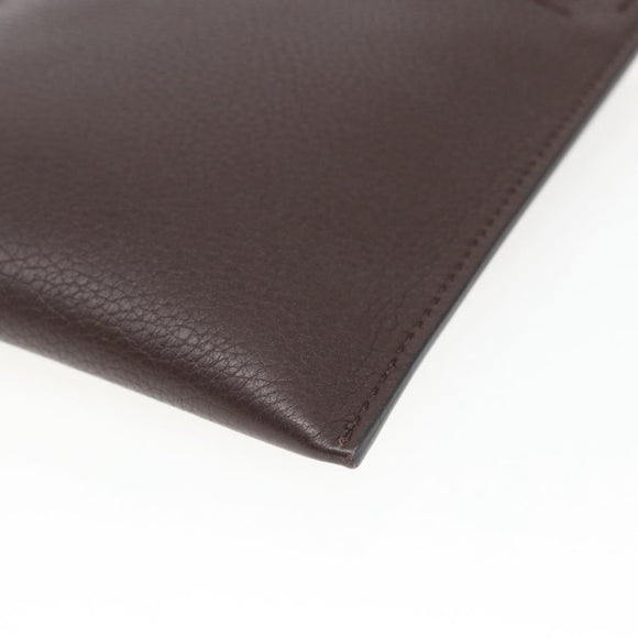 VALENTINO Shoulder Bag Leather Brown Gold Auth BA9280V