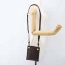 VALENTINO Shoulder Bag Leather Brown Gold Auth BA9280V-20