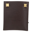 VALENTINO Shoulder Bag Leather Brown Gold Auth BA9280V-13