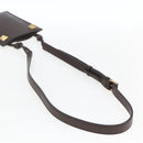 VALENTINO Shoulder Bag Leather Brown Gold Auth BA9280V-7