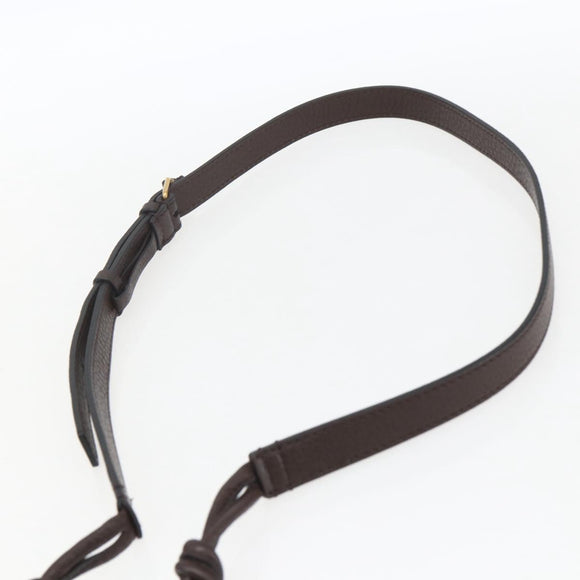 VALENTINO Shoulder Bag Leather Brown Gold Auth BA9280V